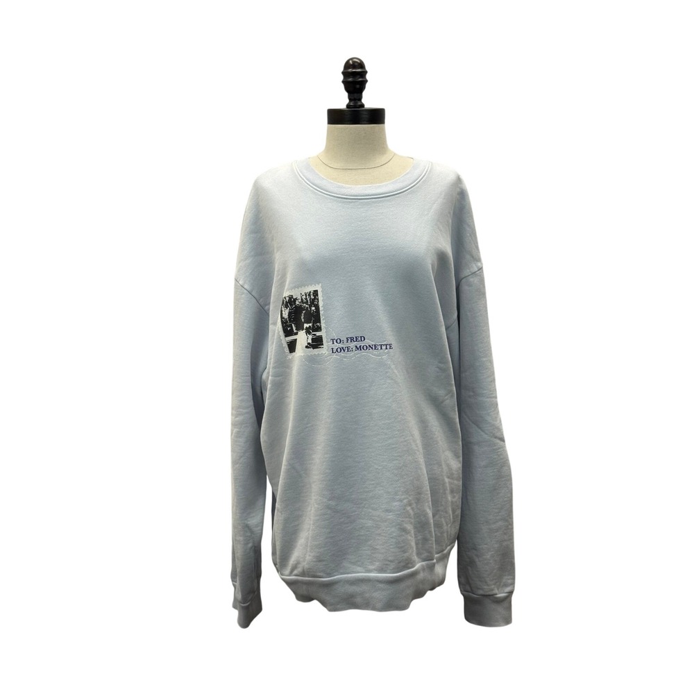 Boys Lie Sweatshirt Womens One Size Light Blue Excellent Letter From Heaven